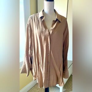 Zara oversized button front top